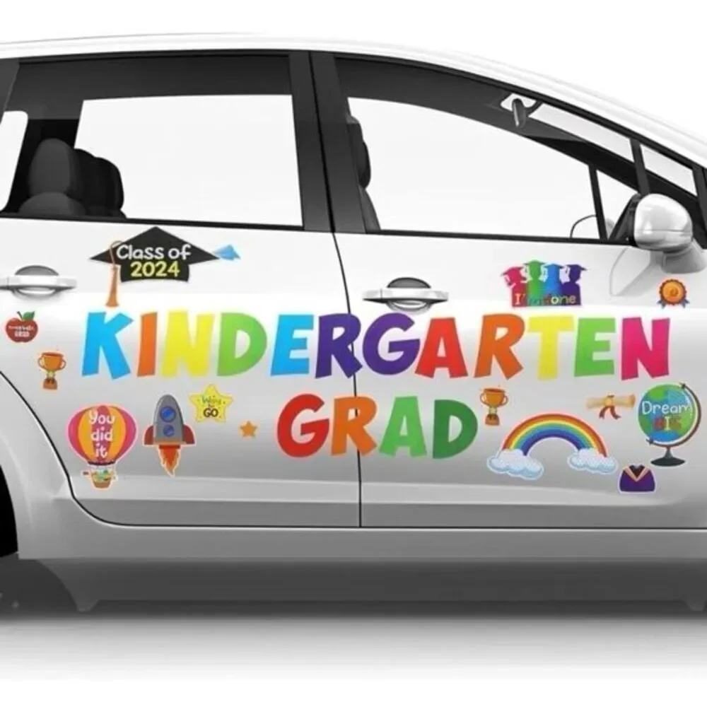 Kathfly 37 Pcs Kindergarten Graduation Car Magnets Magnetic Kindergarten Graduat